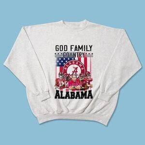 Alabama Crimson Tide God Family Country Alabama American Flag Sweater
